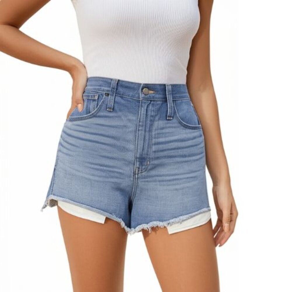 Madewell The Perfect High Rise Step Hem Jean Shorts
